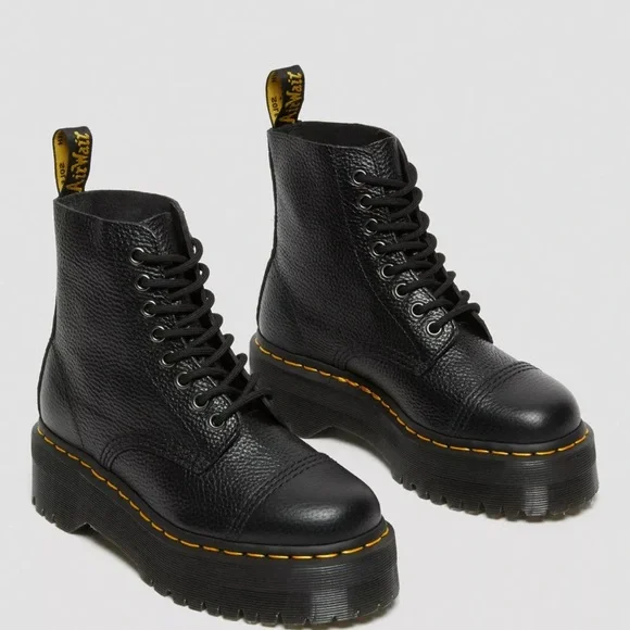 Dr. Martens Sinclair Milled Nappa Leather Platform Boots - Picture 3 of 17